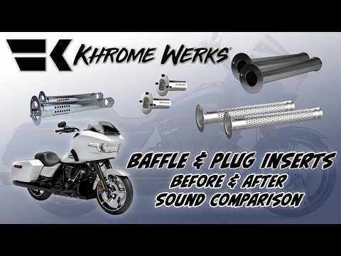 Khrome Werks Harley Davidson exhaust baffle and insert sound test! Which one sounds the best!