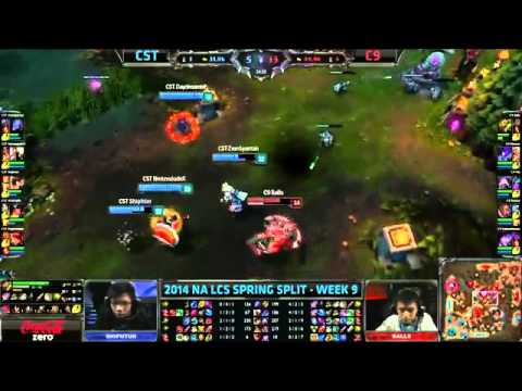 Coast Zionspartan Ryze VS C9 Balls Renekton Highlights   2014 NA LCS Spring W9D1 MUST SEE