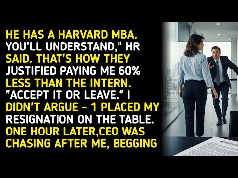 HE HAS A HARVARD MBA.YOU'LL UNDERSTAND," HR SAID. THAT'S HOW THEY JUSTIFIED PAYING ME 60%LESS 