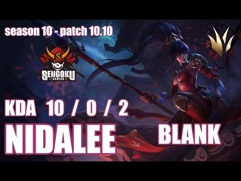 【韓国サーバー/GM】SG BLANK ニダリー(Nidalee) VS リーシン(Leesin) JG - Patch10.10 KR Ranked【LoL】