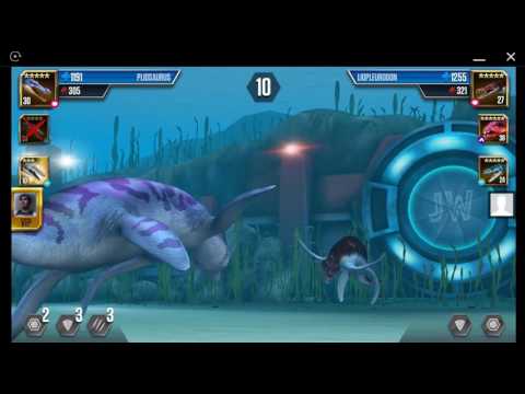 Jurassic World: The Game - Aquatic Player Duel Battle 171 - HAINOSAURUS VS MOSASAURUS!