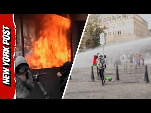 Belgium Student Protests Turn Violent as Police Deploy Water Cannons