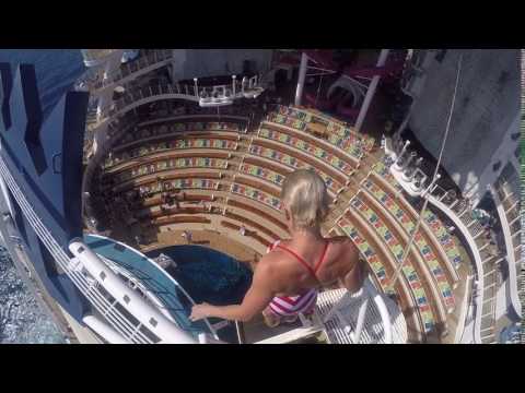 Girl Jumps off High Dive and Into Pool