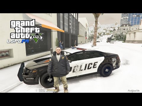 GTA 5 LSPDFR MOD #015 (Real Life Mod) - Cop Snow Patrolling In Rockford Hills