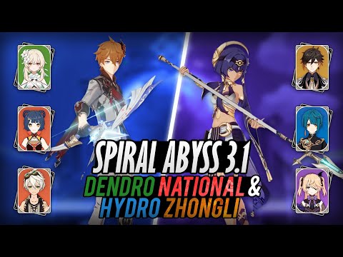 Dendro National & Hydro Zhongli - Spiral Abyss 3.1 Floor 12 (9 🟌) - Genshin Impact