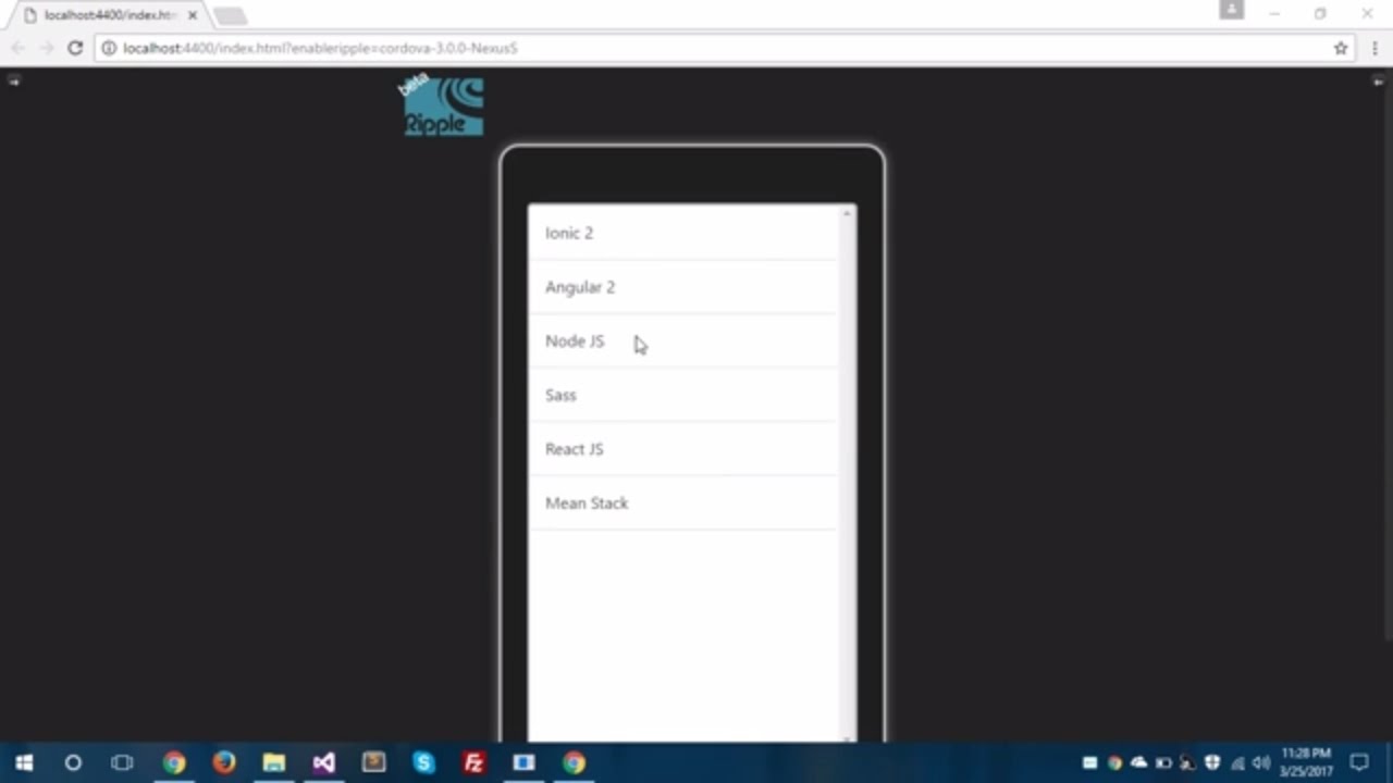 Ionic - Create your first ionic App