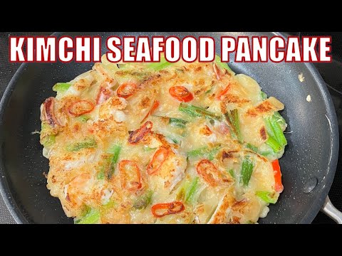 How Koreans Make Crispy Kimchi Seafood Pancake at Home