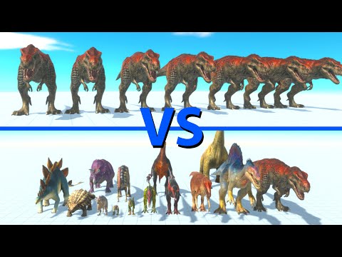 TREX Team vs ALL DINOSAURS Team - Animal Revolt Battle Simulator