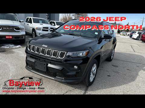2026 Jeep Compass North 4x4 in Black for sale at Bayview Chrysler Dodge Jeep Ram in Sarnia, ON