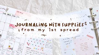 .｡*ﾟ Journaling with Supplies I used in My First Ever Spread