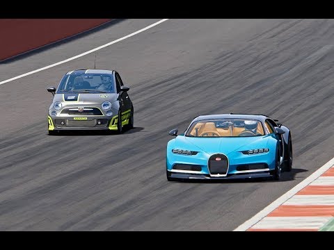 Bugatti Chiron vs Fiat 500 Abarth 4WD Monster - Red Bull Ring