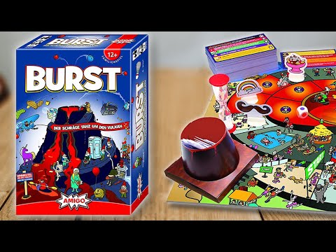 BURST - DER SCHRÄGE TANZ UM DEN VULKAN! (Partyspiel) - Spielregeln TV (Spielanleitung Deutsch) Amigo