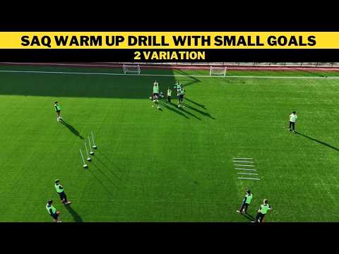 SAQ Warm Up Drill with Small Goals | 2 Variations | Football/Soccer Training thumbnail
