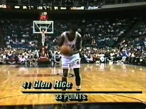 Glen Rice (33pts/5threes) vs. Bulls (1992)