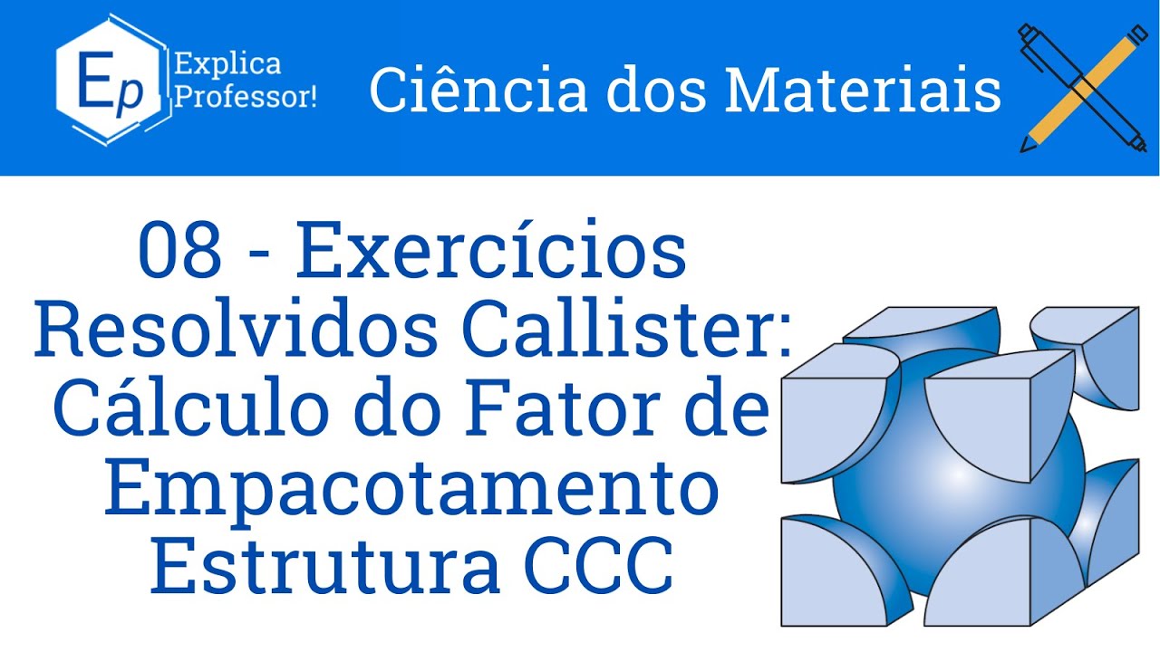 Cálculo do Fator de Empacotamento CCC - Exercícios Resolvidos Callister (08)