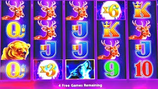 MULTIPLE FREE GAMES WITH BIG WINS #slotman #casino #timberwolfdeluxe 