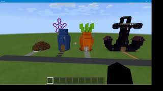 I Built SpongeBob's, Patrick's, Squidward's and Mr. Krabs' Houses In Minecraft!
