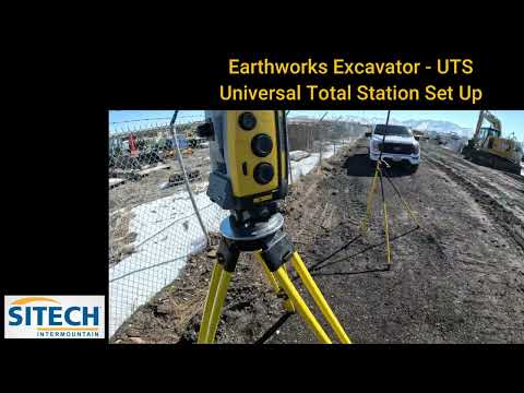 Trimble Earthworks Excavator UTS Universal Total Station Set Up