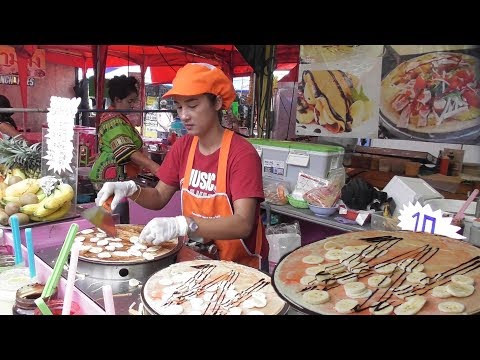 Exciting Thai Fruit Crepes ( Strawberry/ Pineapple/ Chocolate ) 50 Bhat (107 Rs) Per Piece Video