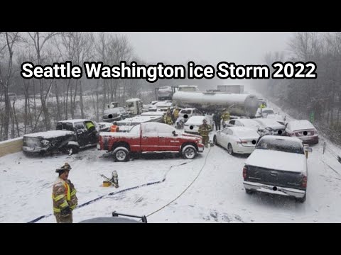 Seattle ice Storm 2022 | Cars & People Slipping On ice | Winter Storm In USA | #seattleicestorm