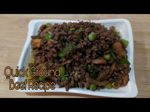 Quick Ground Beef Recipe/Stir Fry With Mushroom