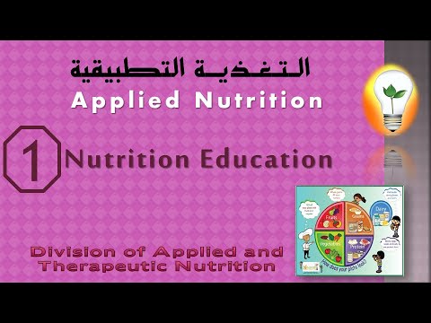 Applied Nutrition Ch 2 Meal Planning part 01 تغذية تطبيقية