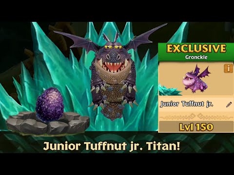 Junior Tuffnut jr. Max Level 150 Titan Mode - Exclusive Gronckle - Dragons:Rise of Berk