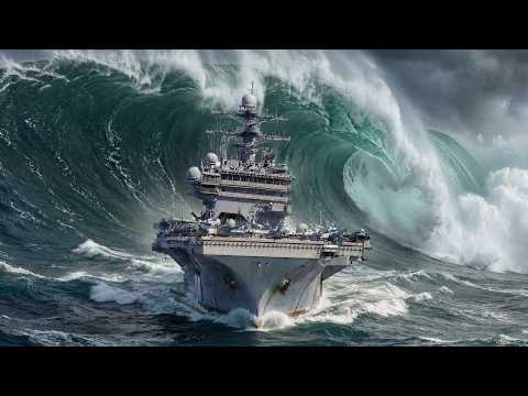 Monster Waves Hit a US Supercarrier | USS Carl Vinson (CVN-70) Survival