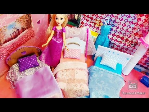 Rapunzel Barbie and Elsa morning routine: Ready for going to school: