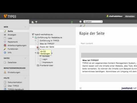 TYPO3 6.2 für Redakteure: Teil 04 - Seiten verschieben und kopieren
