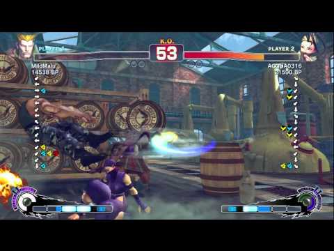 Aqua [Ibuki] vs MildMalu [Guile] SSF4 Japanese Online Ranked Matches - TRUE-HD