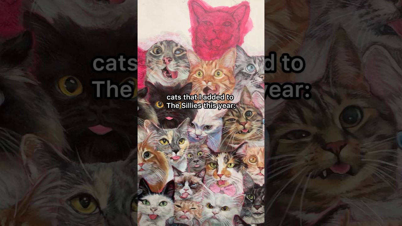 cats I added to The Sillies this year so far! :3 #cat #art #painting #silly #funny #artist