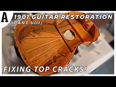 Guitar Top Cracks Fixing - 120 Years Old Guitar Restoration  (VIII)