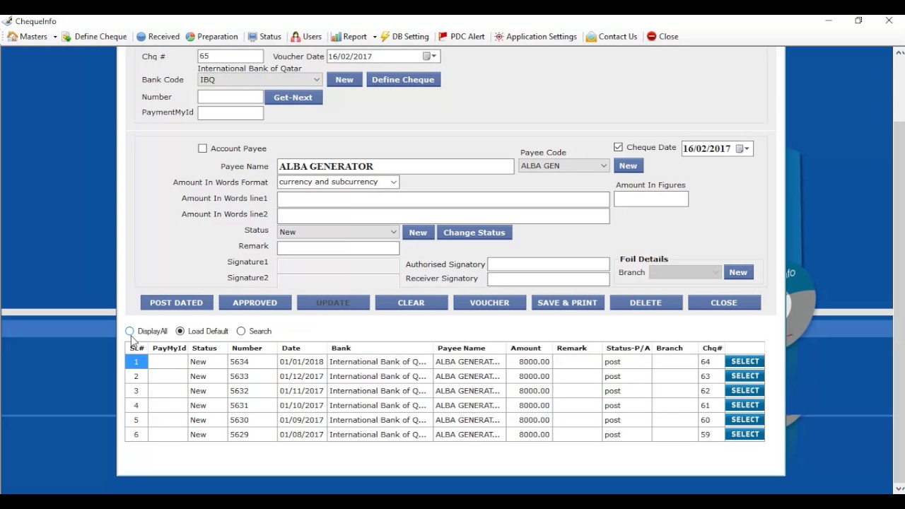 Cheque Printing Software (3C Qatar)