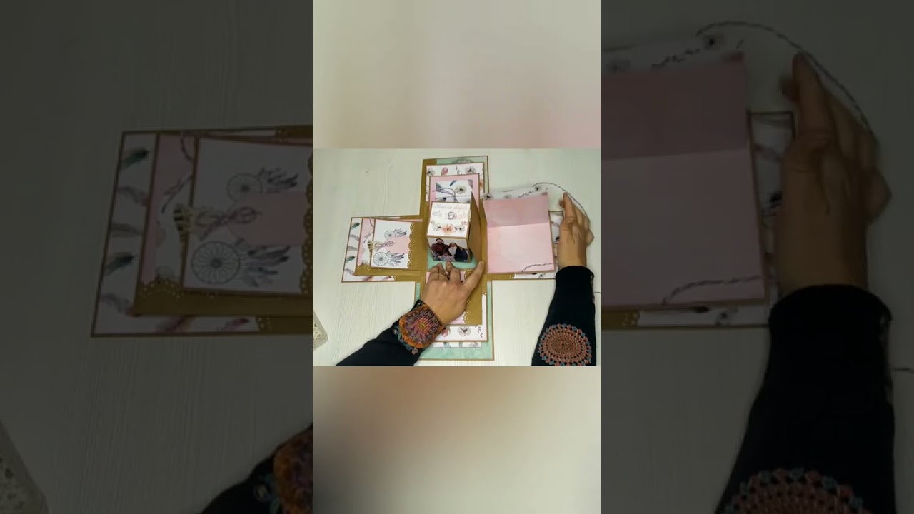 Caja explosiva con sorpresa en el interior. Caja explosiva con cubo giratorio. Exploding box scrap