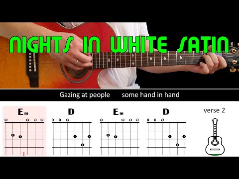 NIGHTS IN WHITE SATIN - The Moody Blues - Guitar lesson - Acoustic guitar (with chords & lyrics)