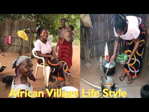 DAILY ROUTINE VILLAGE LIFE IN AFRICA/MOZAMBIQUE/COOKING RURAL STYLE FOOD