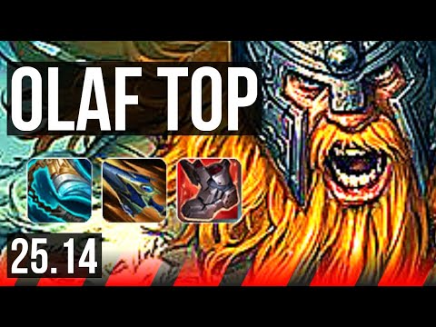 OLAF vs IRELIA (TOP) | 20/1/6, Legendary, 8 solo kills | KR Grandmaster | 25.14