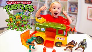 Father & Son BEST CAR TOY EVER! (Ninja Turtle Party Wagon)