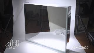 ALFI Brand ABMC3630 36 x 30 LED Lighted Hinged Double Door Framed Mirror Medicine Cabinet