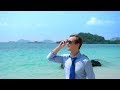 Businessman In A Shirt And Tie In Sunglasses Goes On A White Sandy Beach Stock Footage