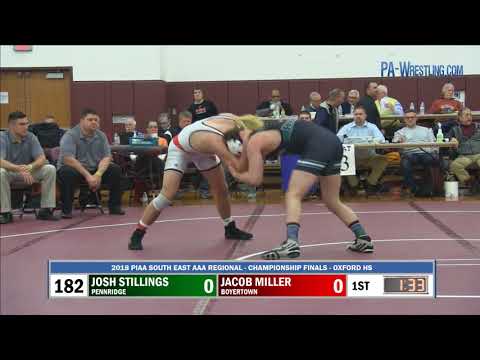 2018-03-03 182 lb Final - Joshua Stillings (Pennridge) vs Jacob Miller (Boyertown)