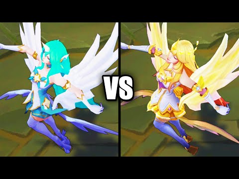Star Guardian Soraka vs Prestige Star Guardian Soraka Skins Comparison (League of Legends)