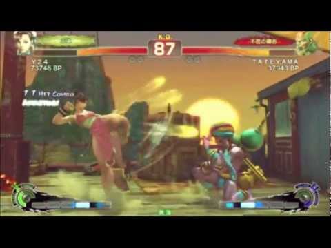 Y24 (Chun Li) vs TATEYAMA (Dhalsim) - AE2012 3 on 3 tournament