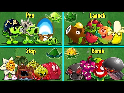 PVZ 2 - Random 15 Team Plants LEVEL 1 Battlez - Which Plant Team Will Win?@Agaming623