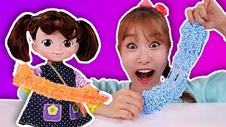 액체괴물로 알록달록 색깔 폼클레이 만들기 놀이 DIY 지니