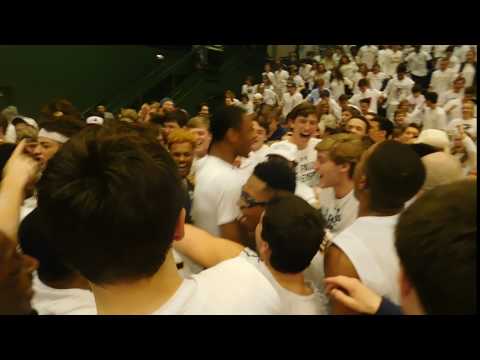 St. Paul's baskettball celebration with fans MIAA B final 2/28/17