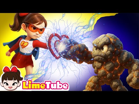 Heart Power vs Stone Monster! 💖💥 Who Will Win?|Super Lime Adventure | Nursery Rhymes|LimeTube Melody