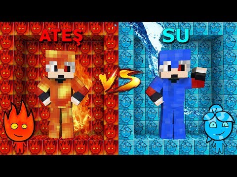 ATEŞ VS SU ODA ŞANS BLOKLARI - Minecraft