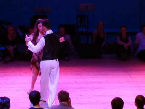  Stella Missé  and  Javier Rodriguez  are  dancing  to  the  tango  "  Nochero Soy  "